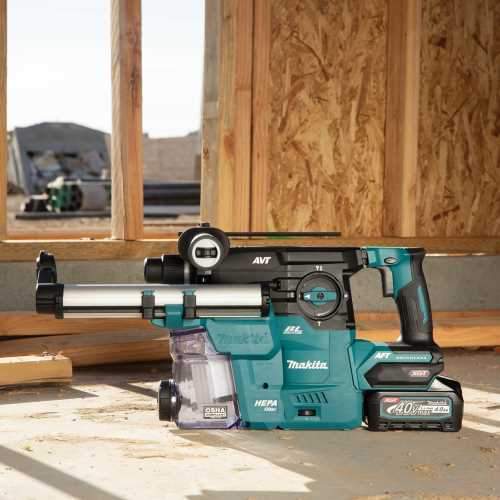 Makita GRH08M1W 40V max XGT® Brushless Cordless 1‑3/16" SDS‑PLUS AVT® Rotary Hammer Kit w/Dust Extractor, AFT®, AWS® Capable (4.0Ah)