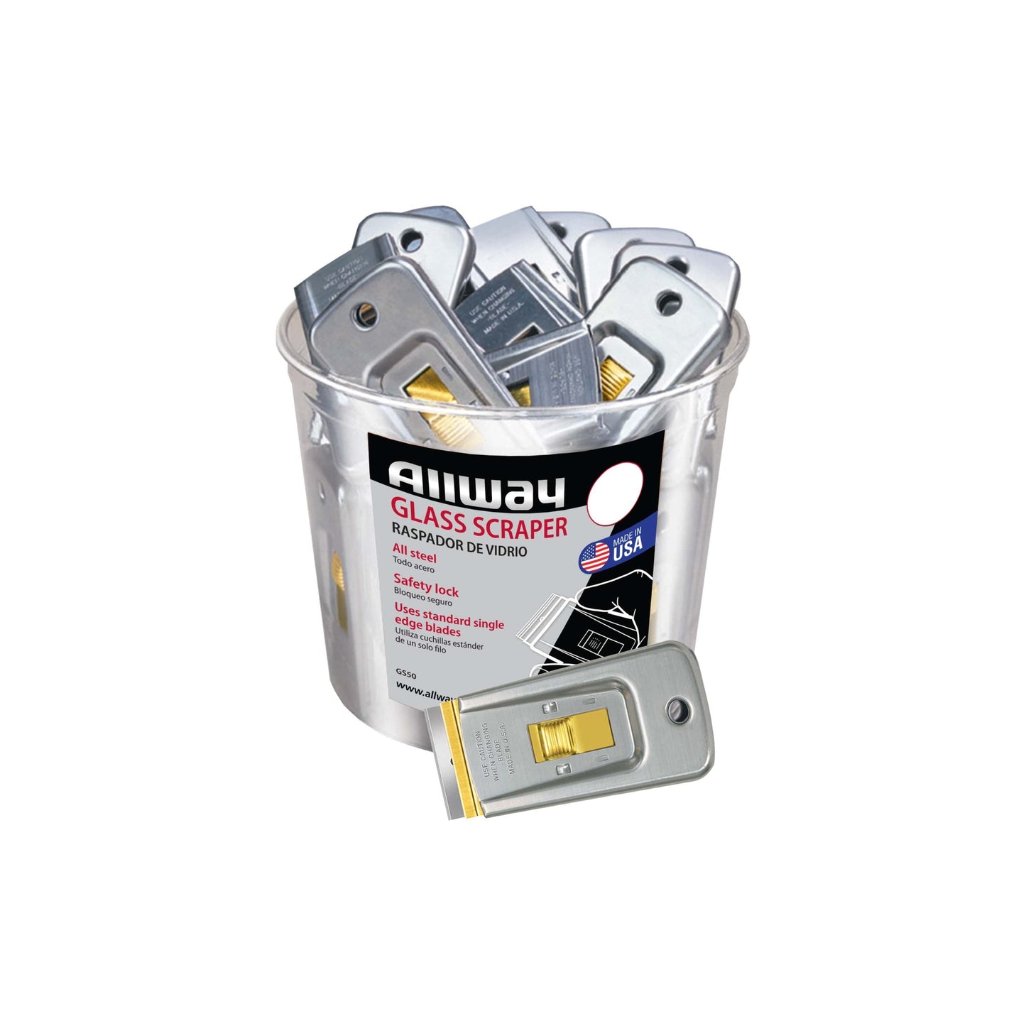 Allway GS50 Glass Scrapers, Bucket of 50
