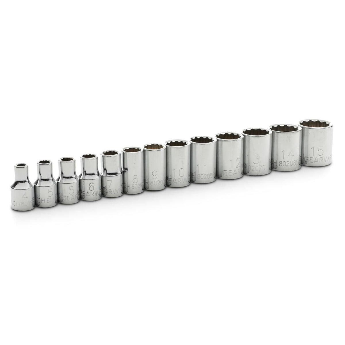 Gearwrench 80306 13 Piece 1/4" Drive 12 Point Standard Metric Socket Set