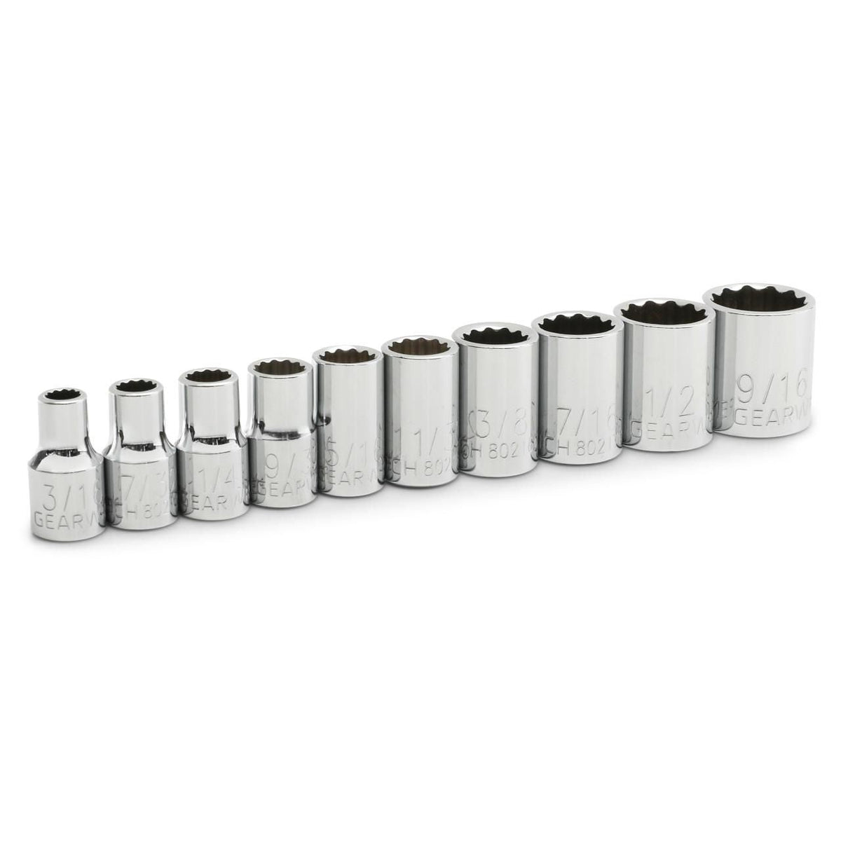 Gearwrench 80307D 10 Piece 1/4" Drive 12 Point Standard SAE Socket Set