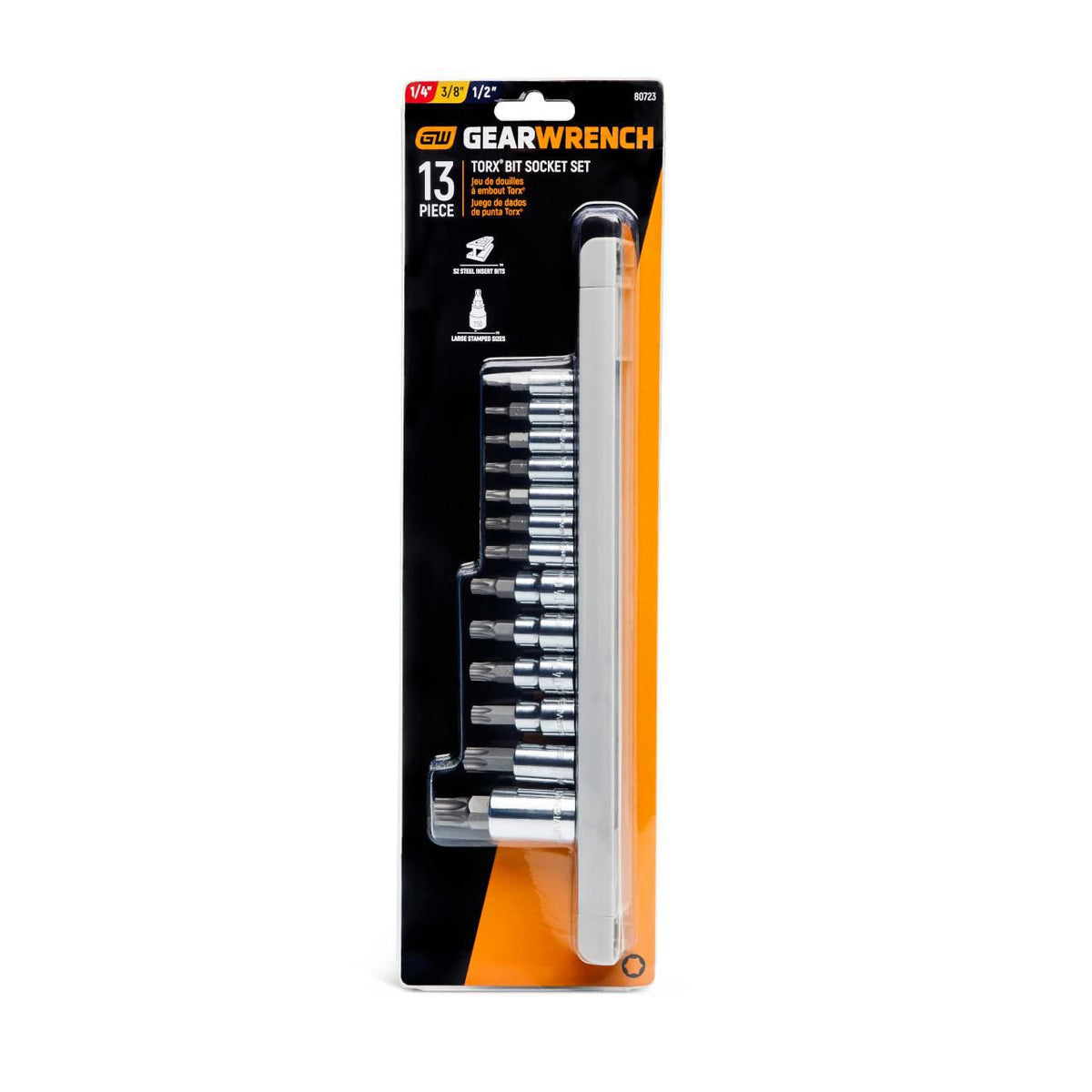 Gearwrench 80723 13 Piece 1/4", 3/8" & 1/2" Drive Torx® Bit Socket Set