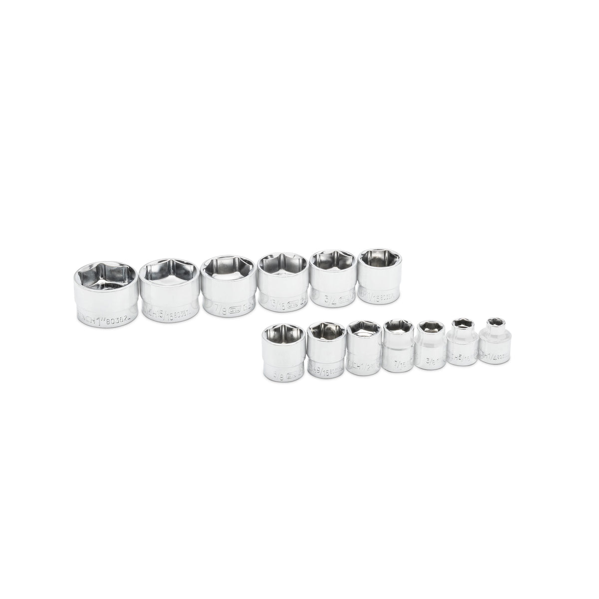 Gearwrench 81397 13 Piece 3/8" Drive 6 Point SAE Stubby Socket Set