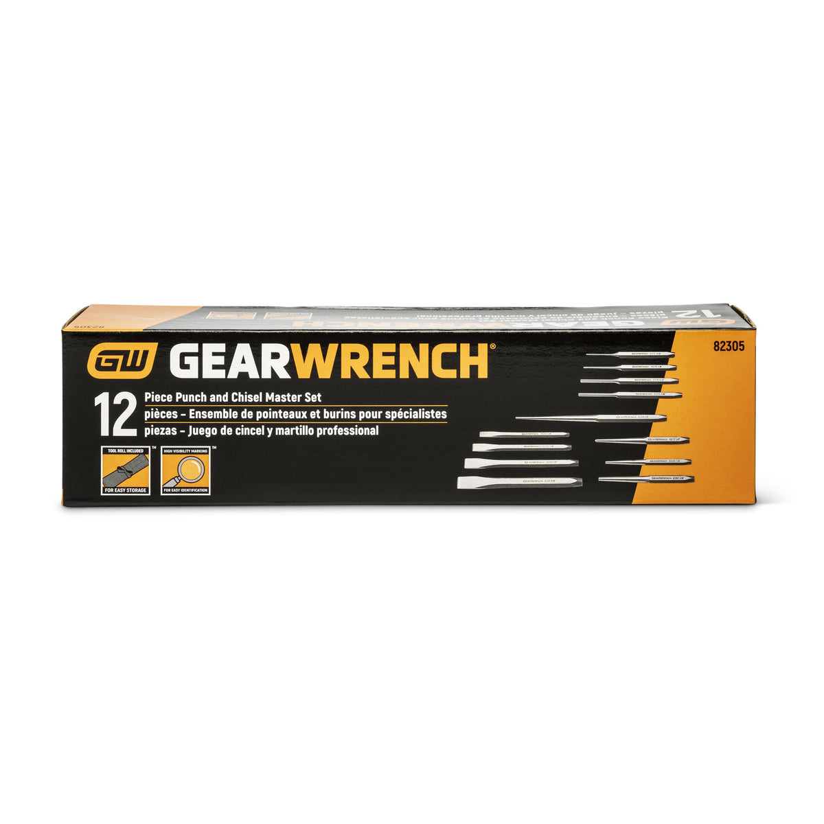 Gearwrench 82305 12 Piece Punch and Chisel Set