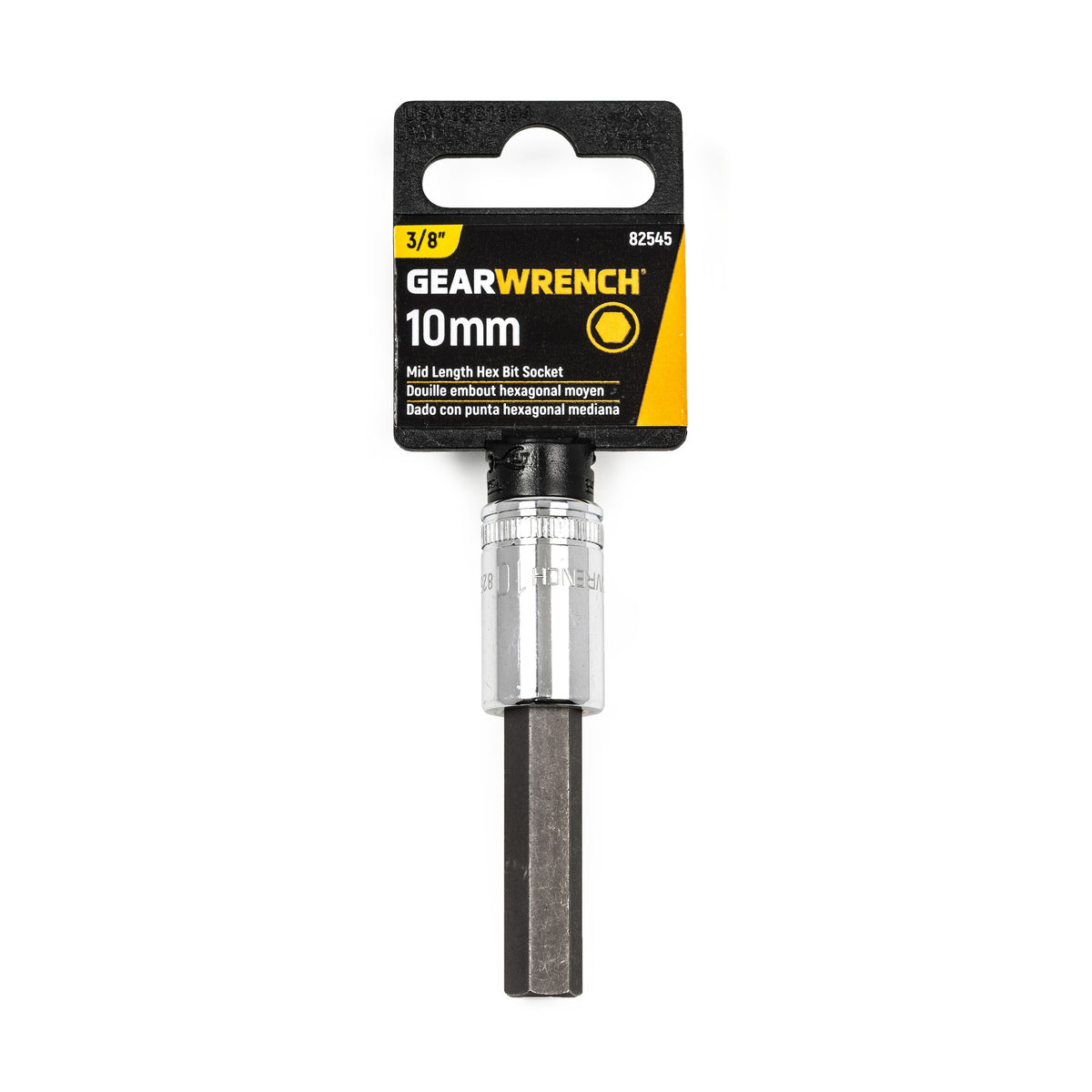 Gearwrench 82545 3/8" Drive Mid Length Hex Bit Metric Socket 10mm