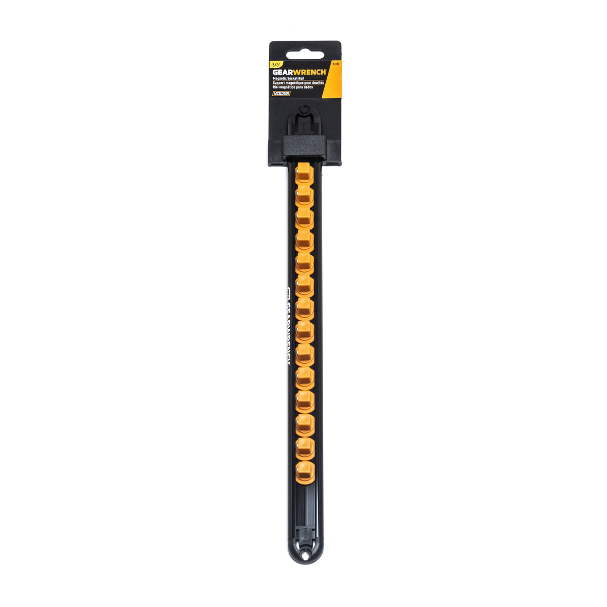 Gearwrench 83127 3/8" Drive Magnetic Socket Rail Includes 14 Clips