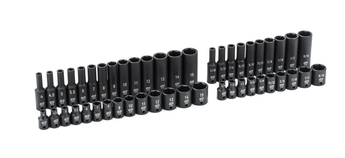 Gearwrench 84902 48 Piece 1/4" Drive 6 Point Standard and Deep Impact SAE/Metric Socket Set