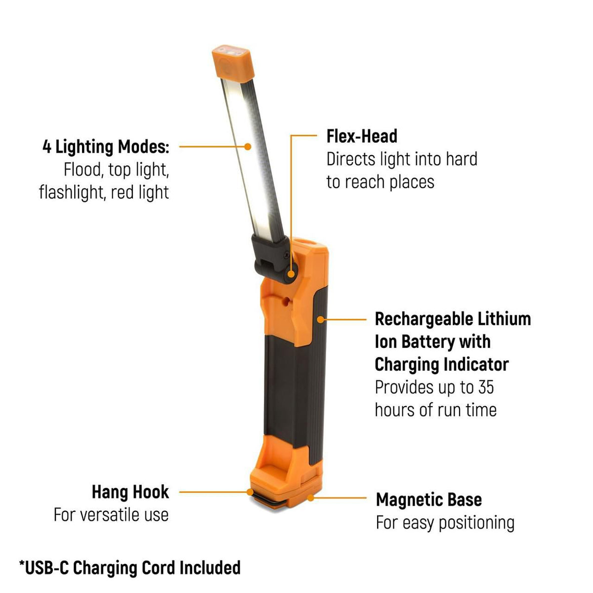 Gearwrench GWFL105 10-1/2" Flex Head Rechargeable Light
