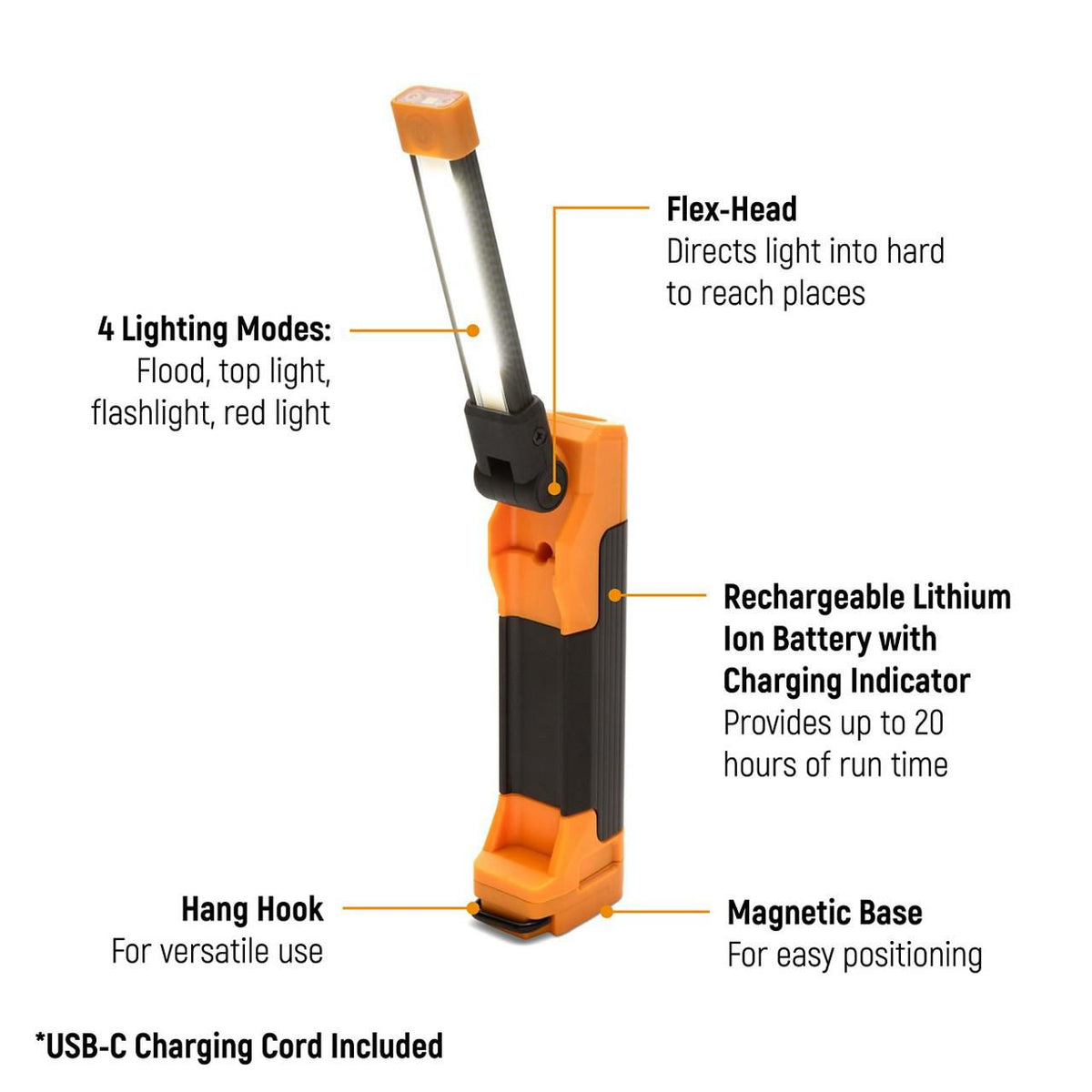 Gearwrench GWFL85 8-1/2" Flex Head Rechargeable Light