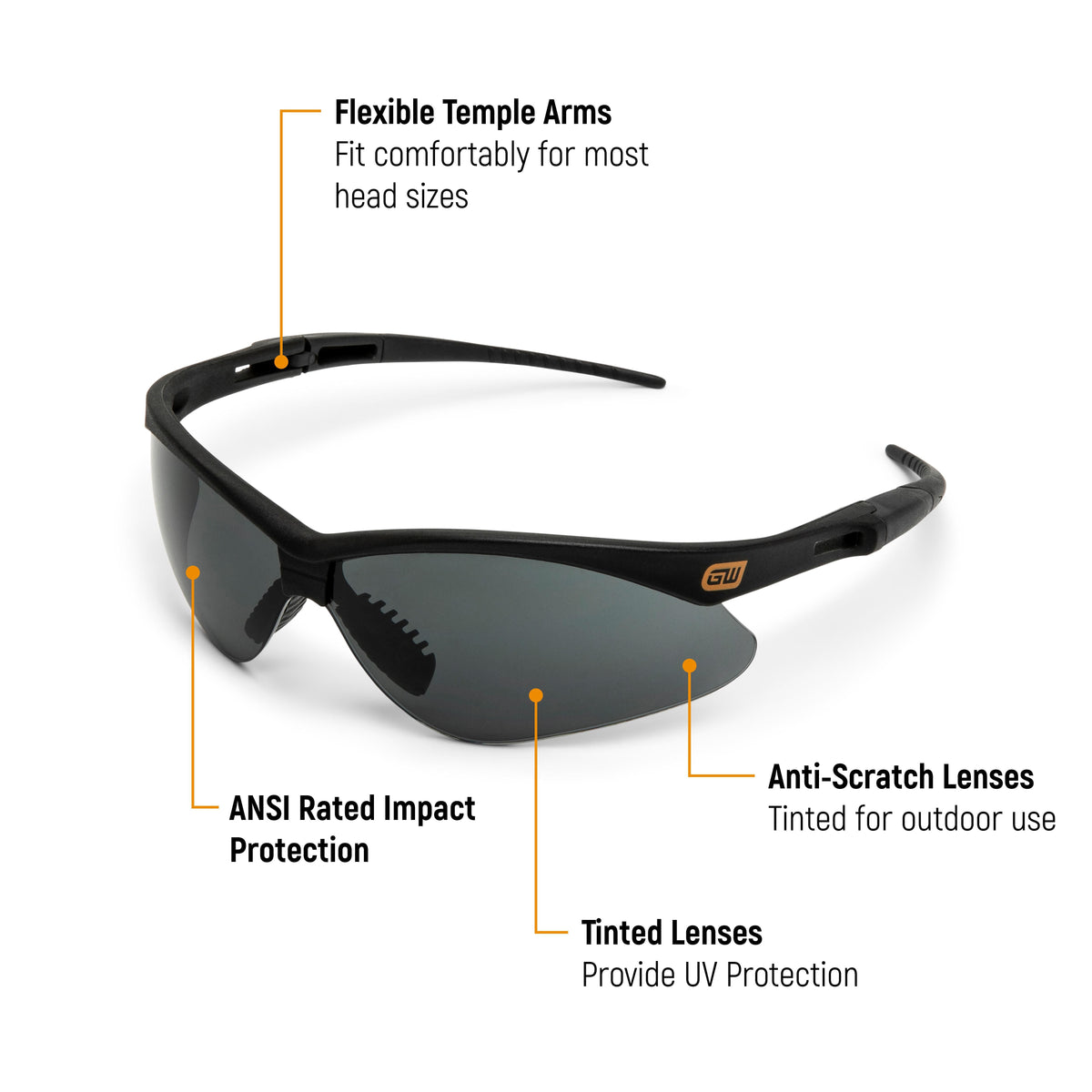 Gearwrench GWSGT Tinted Safety Glasses with UV Protection