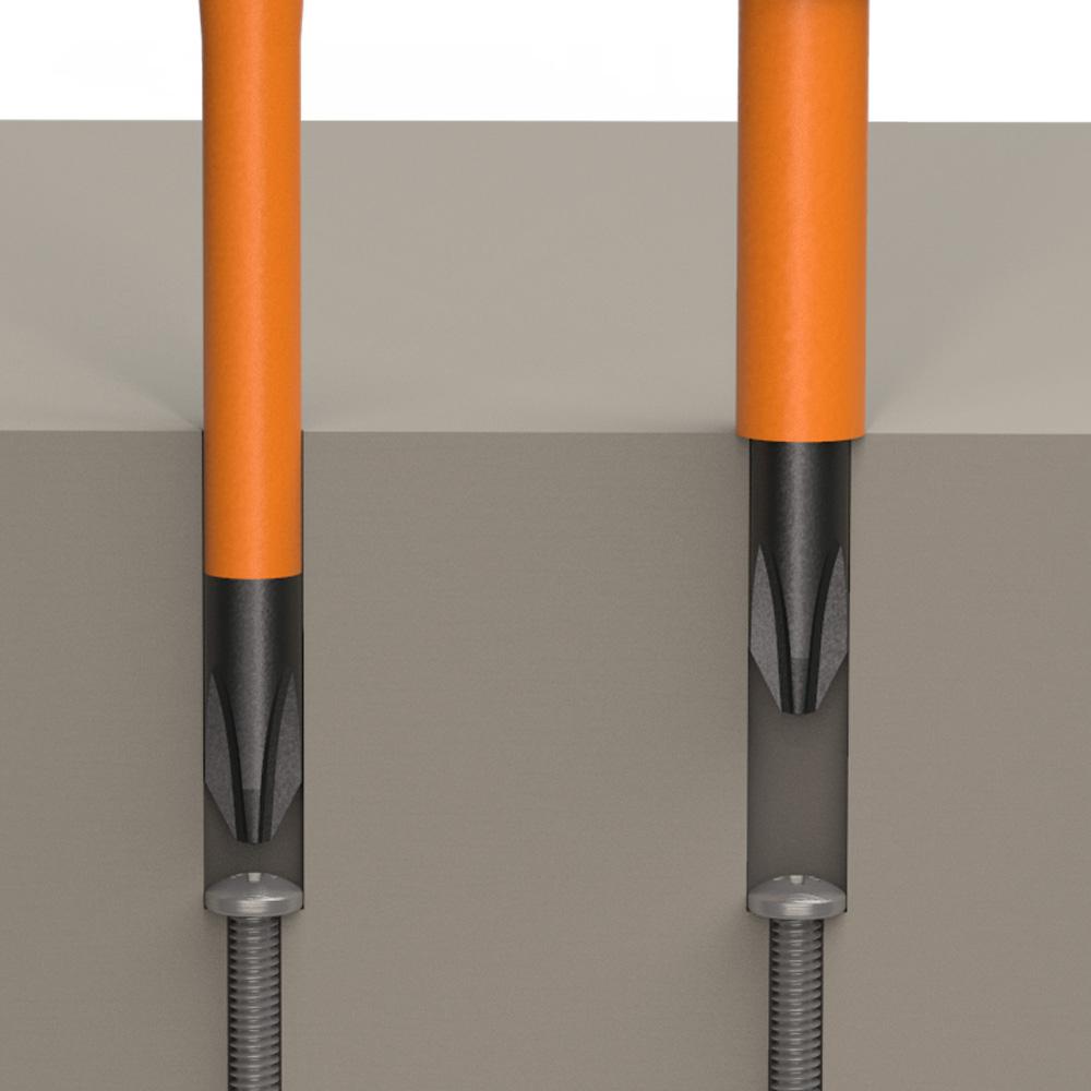 Klein Tools 32286 Flip-Blade Insulated Screwdriver, 2-In1, Ph Bit #1, Sl Bit 3/16-Inch