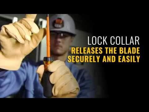 Klein Tools 32286 Flip-Blade Insulated Screwdriver, 2-In1, Ph Bit #1, Sl Bit 3/16-Inch