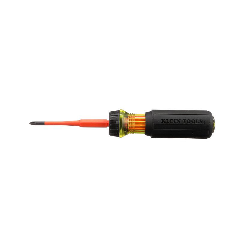 Klein Tools 32286 Flip-Blade Insulated Screwdriver, 2-In1, Ph Bit #1, Sl Bit 3/16-Inch