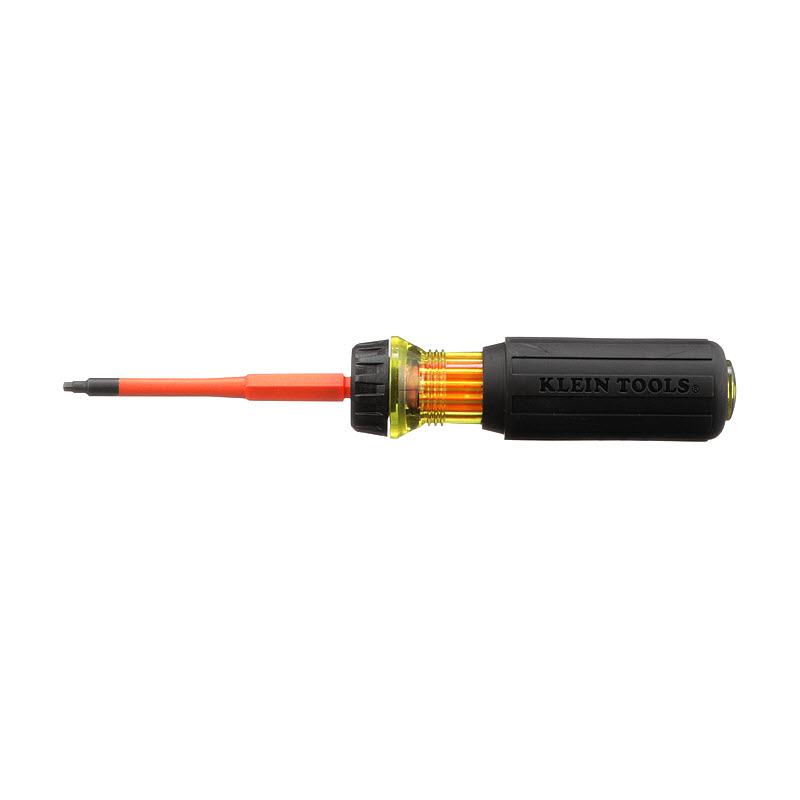 Klein Tools 32287 Flip-Blade Insulated Screwdriver, 2-In-1, Square Bit #1 And #2