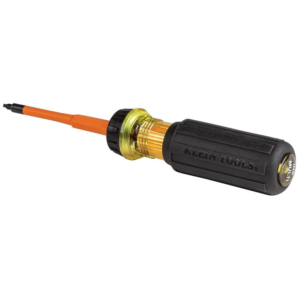 Klein Tools 32287 Flip-Blade Insulated Screwdriver, 2-In-1, Square Bit #1 And #2