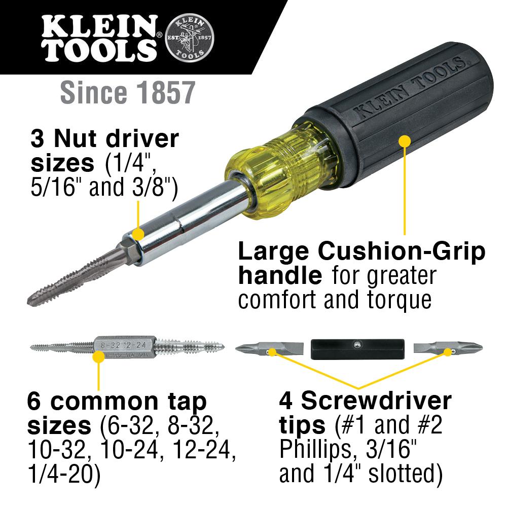 Klein Tools 32517 Multi-Bit Screwdriver / Tap Tool, 14-Piece