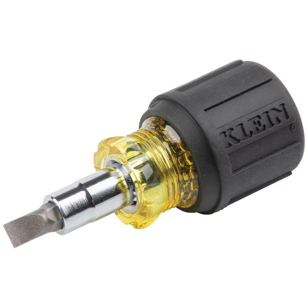 Klein Tools 32561 Multi-Bit Screwdriver / Nut Driver, 6-In-1, Stubby, Ph, Sl Bits