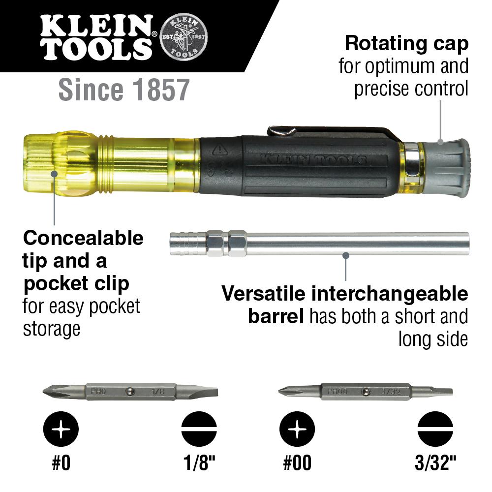 Klein Tools 32614 Klein Tools 4-In-1 Electronics Pocket Screwdrivers