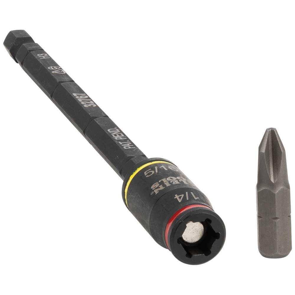 Klein Tools 32767 3-In-1 Impact Flip Socket, 1/4-Inch, 5/16-Inch, 5-Inch Length