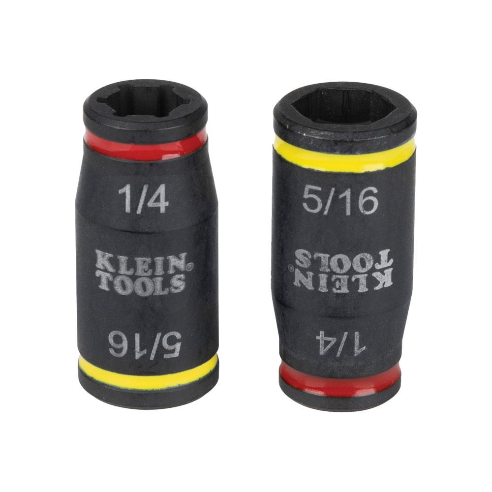 Klein Tools 32768 3-In-1 Impact Flip Socket Set, 1/4-Inch, 5/16-Inch, 2-Piece