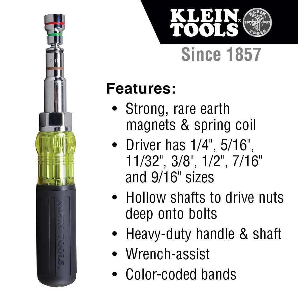 Klein Tools 32807MAG Klein Tools 7-In-1 Nut Drivers