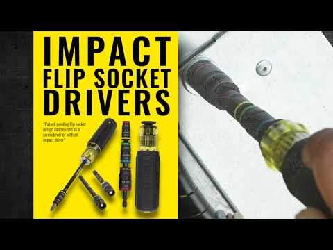 Klein Tools 32907 7-In-1 Impact Flip Socket Set, No Handle
