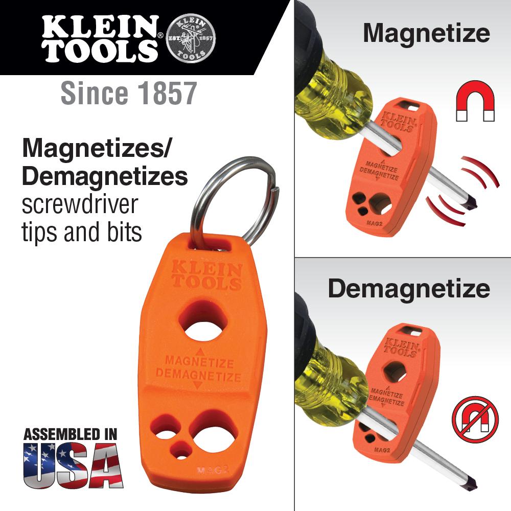 Klein Tools 33736INS Screwdriver Set, 1000V Slim-Tip Insulated And Magnetizer, 6-Piece