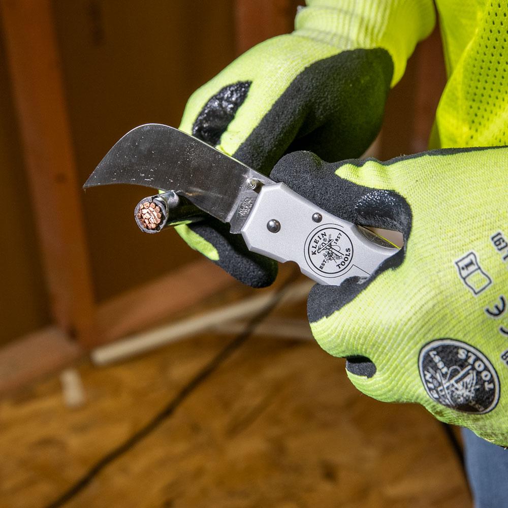 Klein Tools 44006 - Lockback Utility Knife with 2-5/8-Inch Hawkbill Steel Blade, Durable Aluminum Handle for Reliable Performance