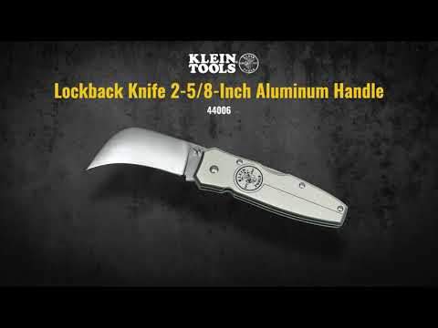 Klein Tools 44006 - Lockback Utility Knife with 2-5/8-Inch Hawkbill Steel Blade, Durable Aluminum Handle for Reliable Performance