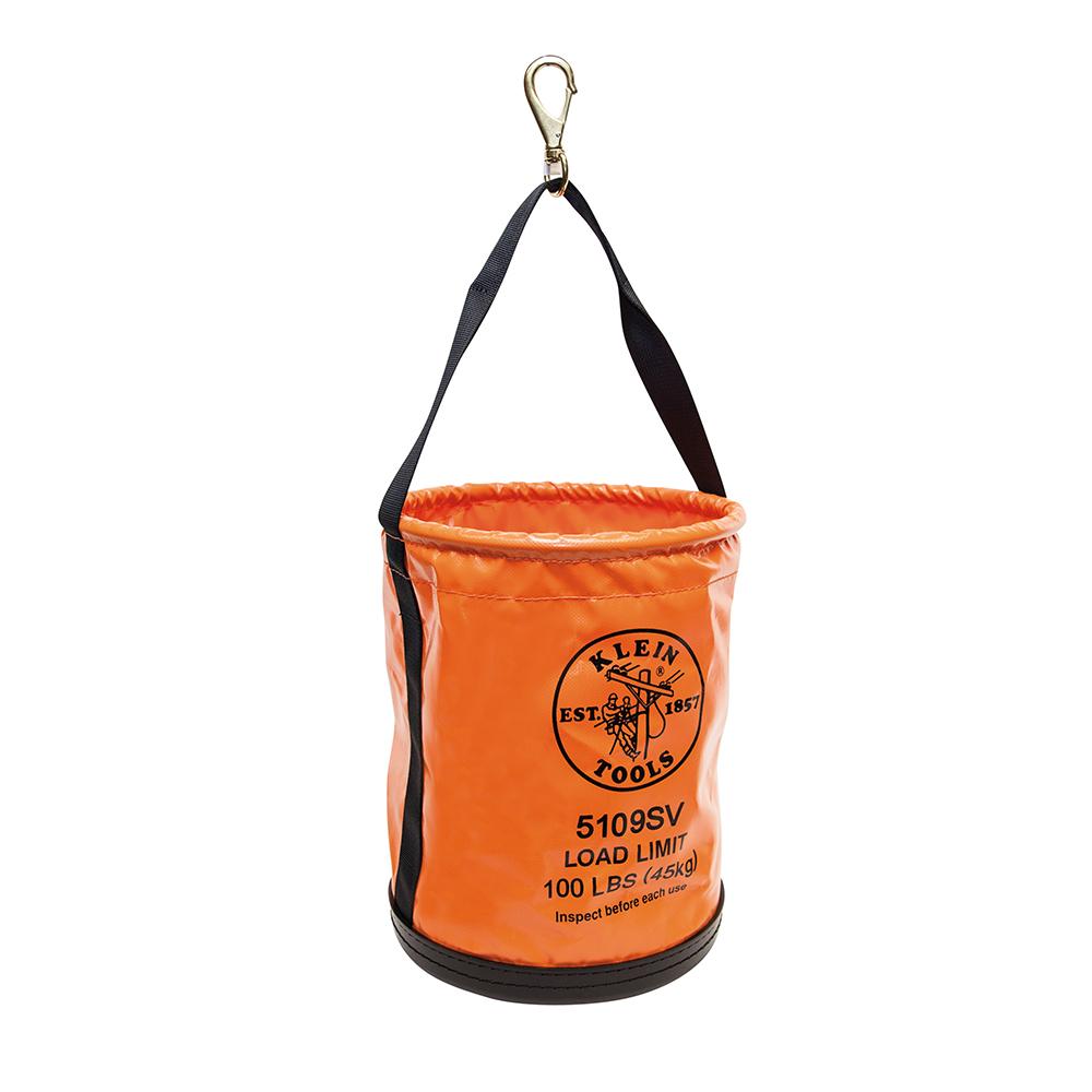 Klein Tools 5109SV Utility Bucket, Vinyl Tool Bucket With Swivel Snap, 12-Inch