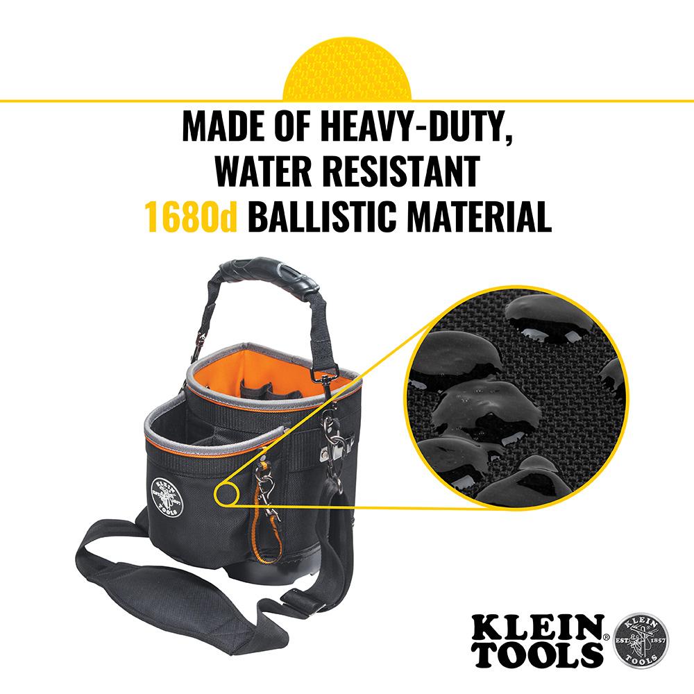 Klein Tools 55419SP-14 Tool Bag, Tradesman Pro Shoulder Pouch, 14 Pockets, 10-Inch