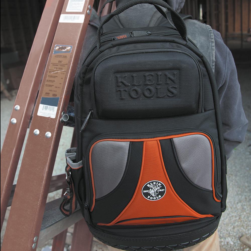 Klein Tools 55421BP-14 Tradesman Pro Tool Bag Backpack, 39 Pockets, Black, 14-Inch