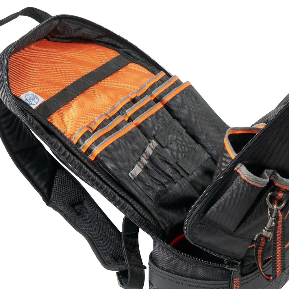 Klein Tools 55421BP-14 Tradesman Pro Tool Bag Backpack, 39 Pockets, Black, 14-Inch