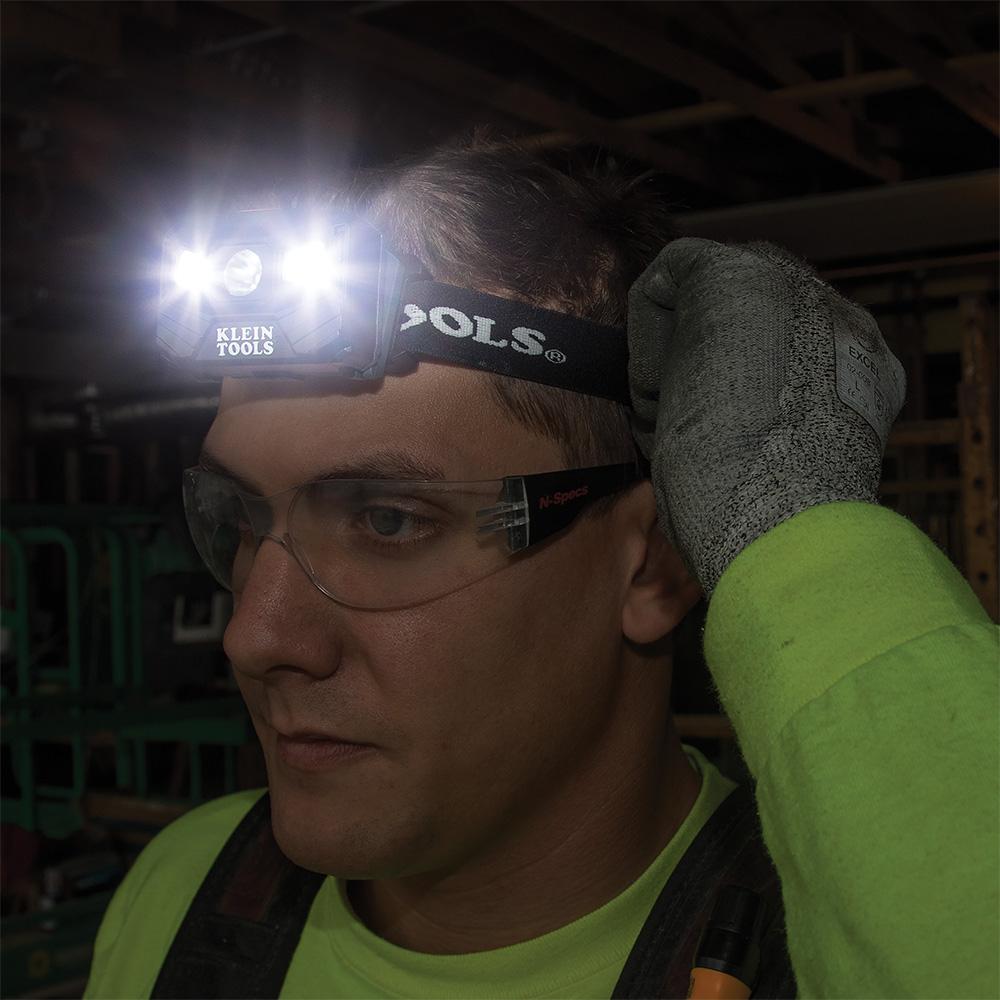 Klein Tools 56048 Rechargeable Headlamp With Fabric Strap, 400 Lumens, All-Day Runtime