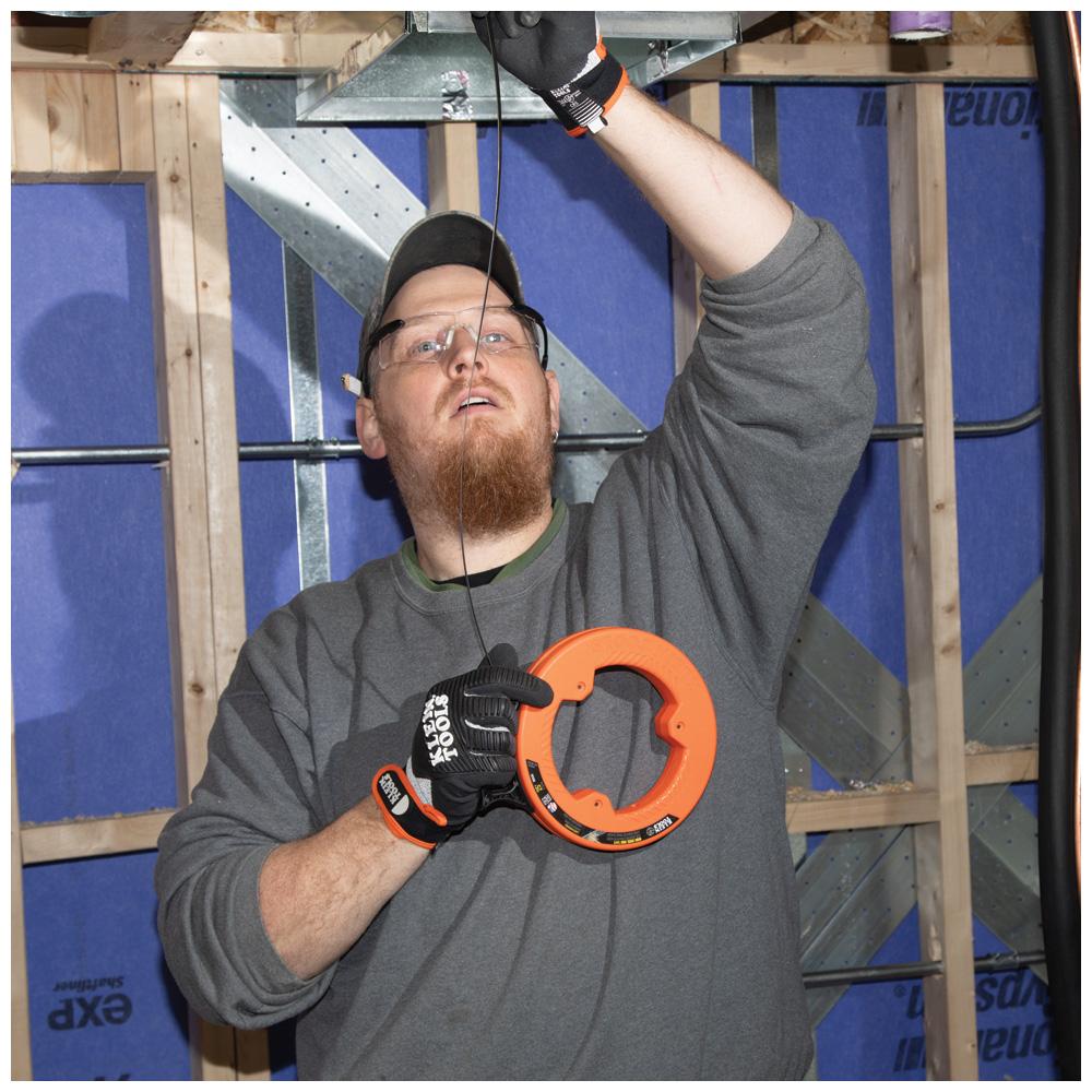 Klein Tools 56335 Wide Steel Fish Tape, 1/4-Inch X 25-Foot