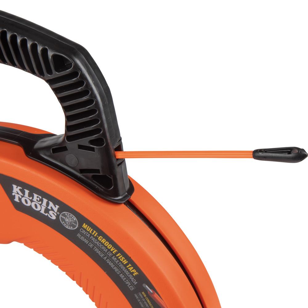 Klein Tools 56382 Multi-Groove Fiberglass Fish Tape With Nylon Tip, 50-Foot