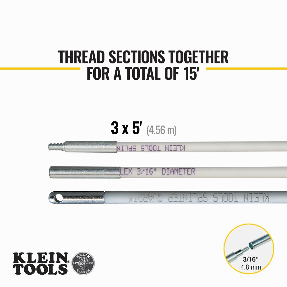 Klein Tools 56415 Mid-Flex Glow Rod Set, 15-Foot