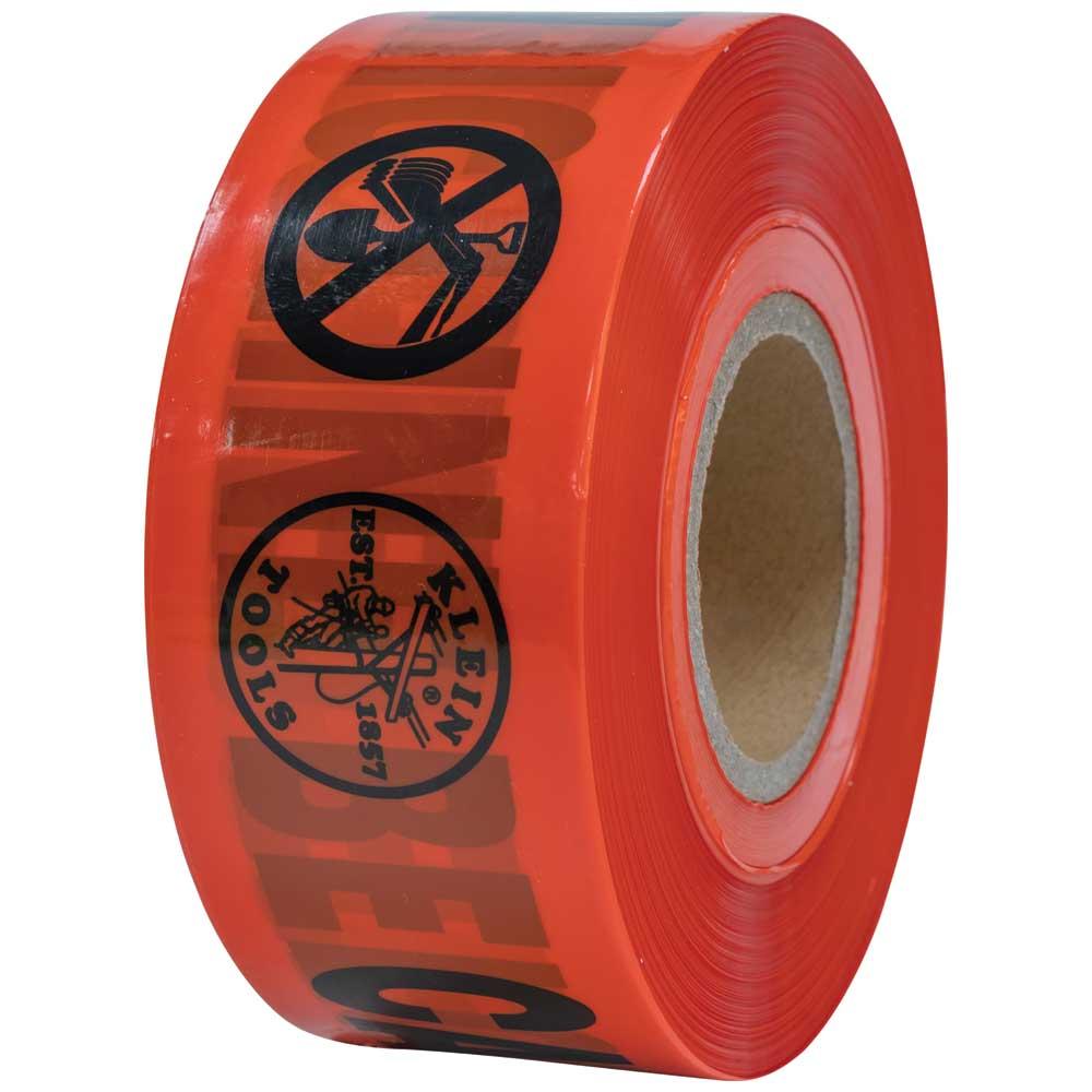 Klein Tools 58003 Caution Tape, Barricade, Caution-Buried Electric Line, Red, 1000-Foot
