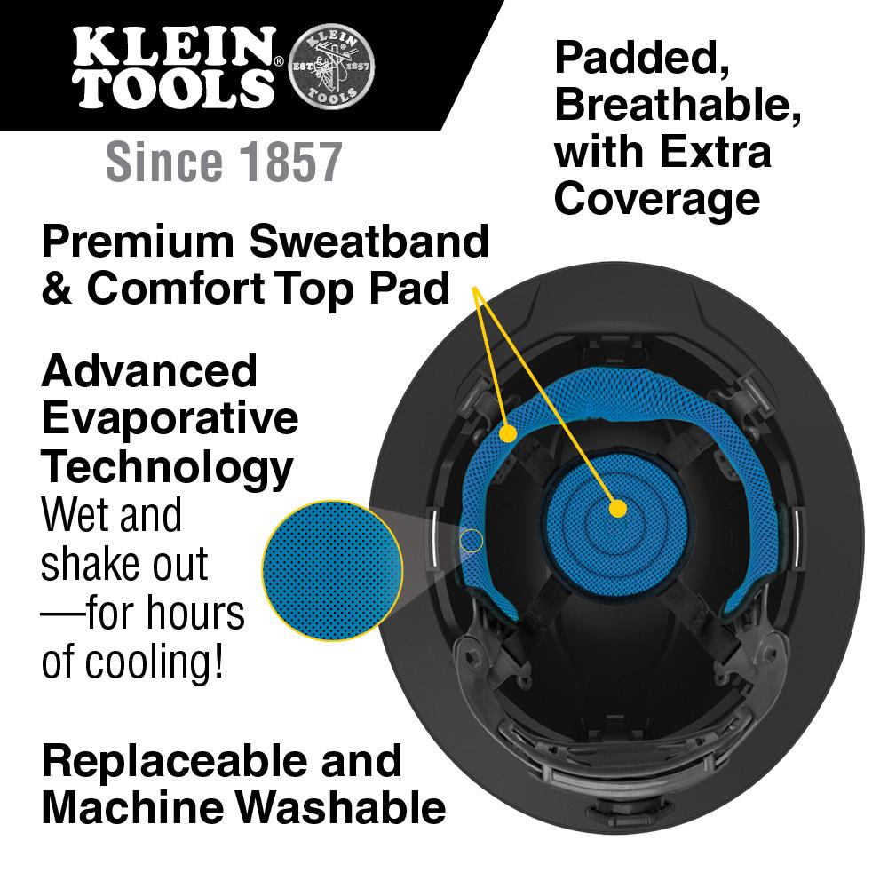 Klein Tools 60347 Hard Hat, Premium Karbn Pattern, Vented Full Brim, Class C, Lamp