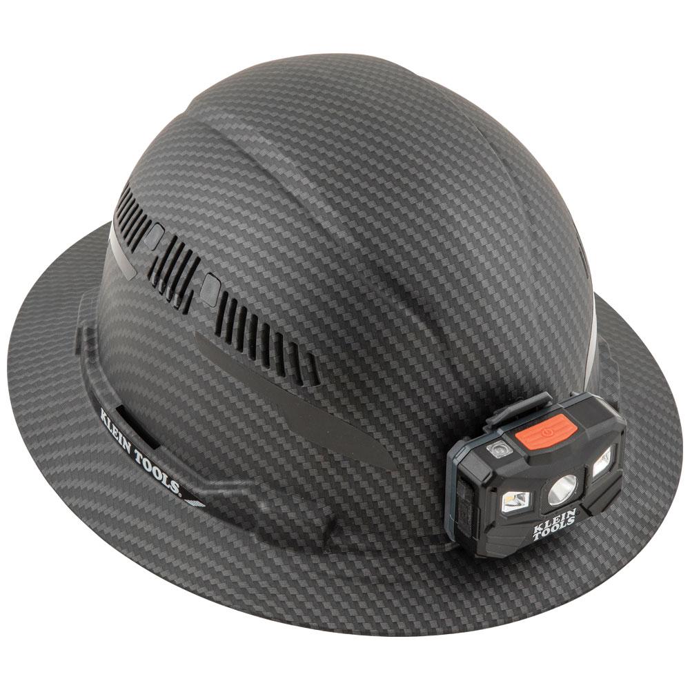 Klein Tools 60347 Hard Hat, Premium Karbn Pattern, Vented Full Brim, Class C, Lamp