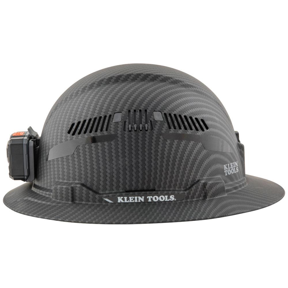Klein Tools 60347 Hard Hat, Premium Karbn Pattern, Vented Full Brim, Class C, Lamp