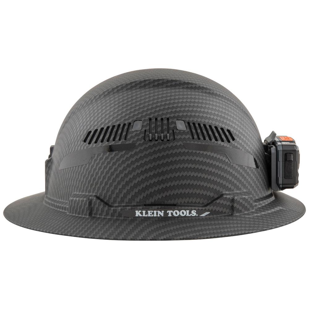 Klein Tools 60347 Hard Hat, Premium Karbn Pattern, Vented Full Brim, Class C, Lamp