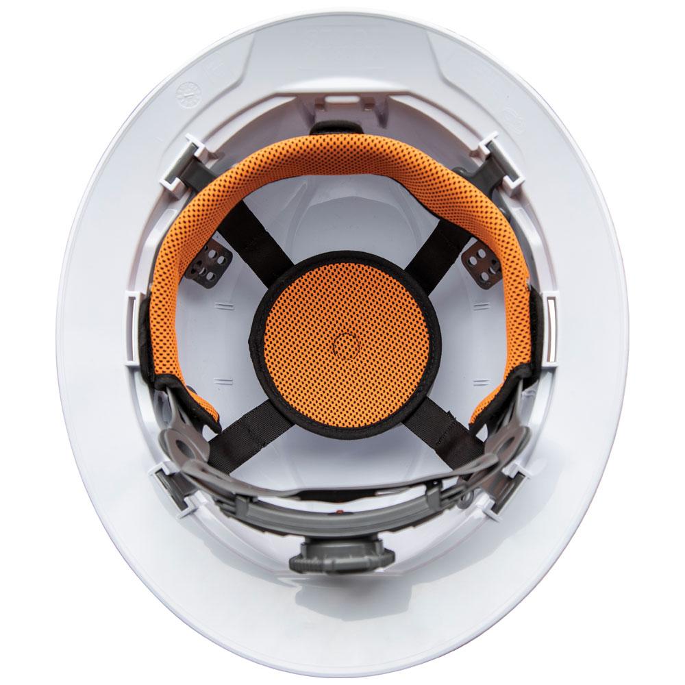 Klein Tools 60406RL Hard Hat, Non-Vented, Full Brim With Rechargeable Headlamp, White