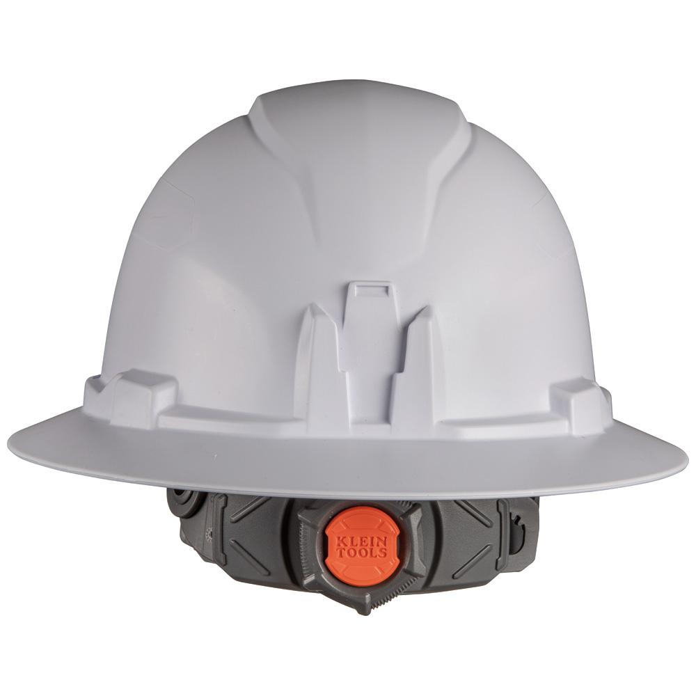 Klein Tools 60406RL Hard Hat, Non-Vented, Full Brim With Rechargeable Headlamp, White