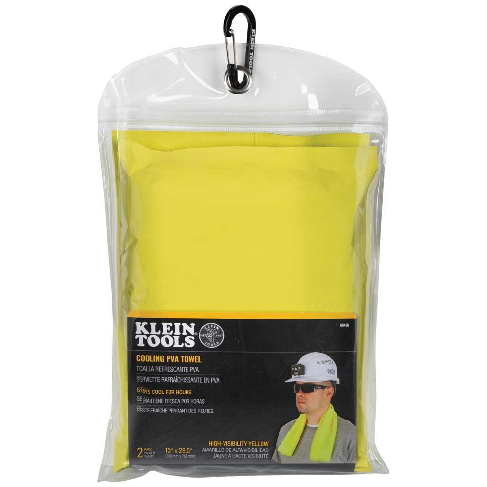 Klein Tools 60486 Cooling Pva Towel, High-Visibility Yellow, 2-Pack