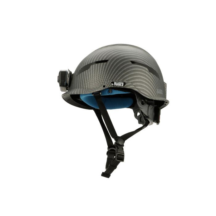 Klein Tools 60515 Safety Helmet, Premium Karbn Pattern, Non-Vented, Class E, Headlamp