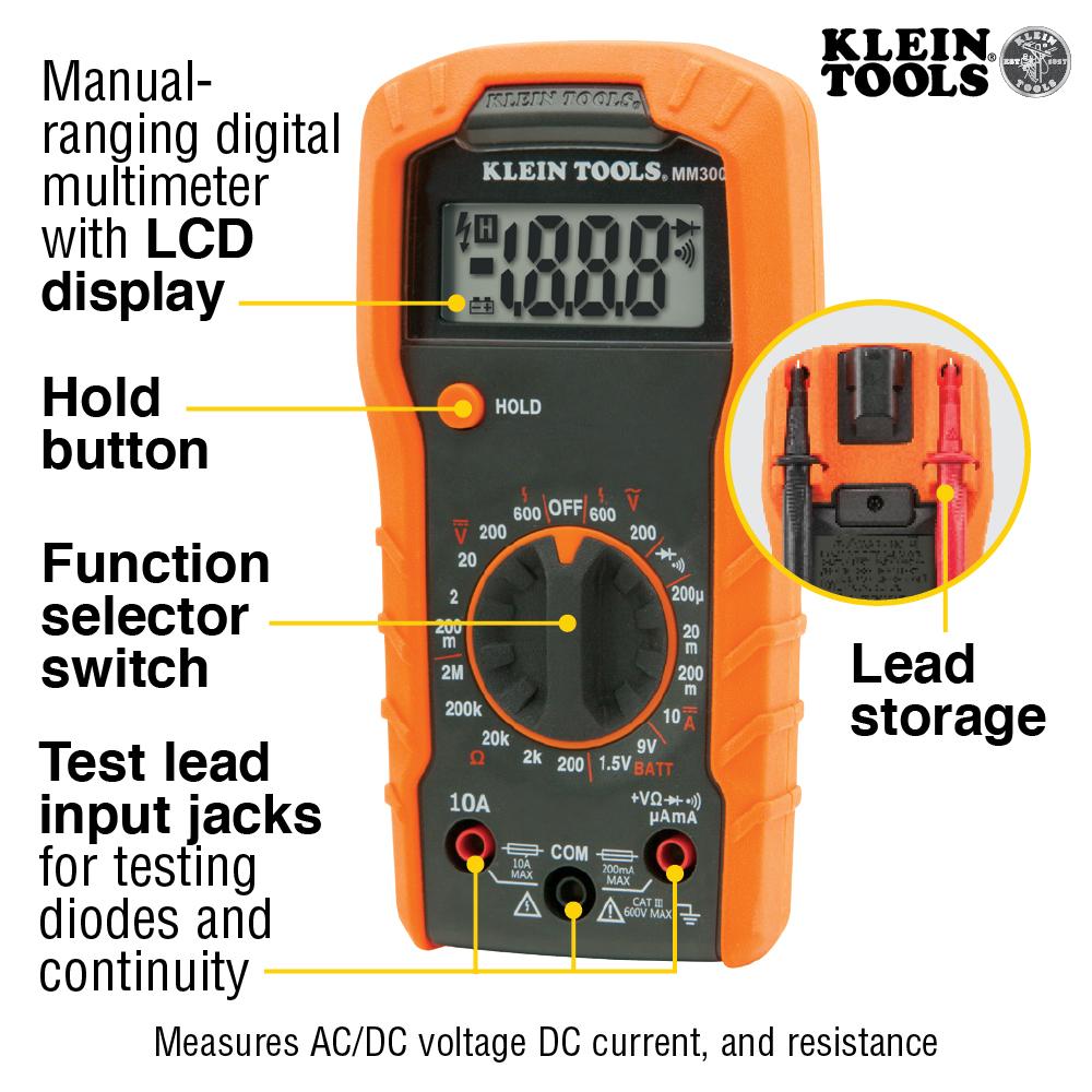 Klein Tools 69149P Test Kit With Multimeter, Non-Contact Volt Tester, Receptacle Tester