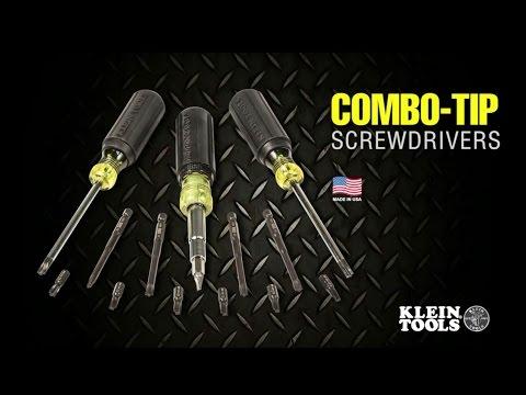 Klein Tools 7314 #1 Combo-Tip Driver, 4-Inch Fixed Blade