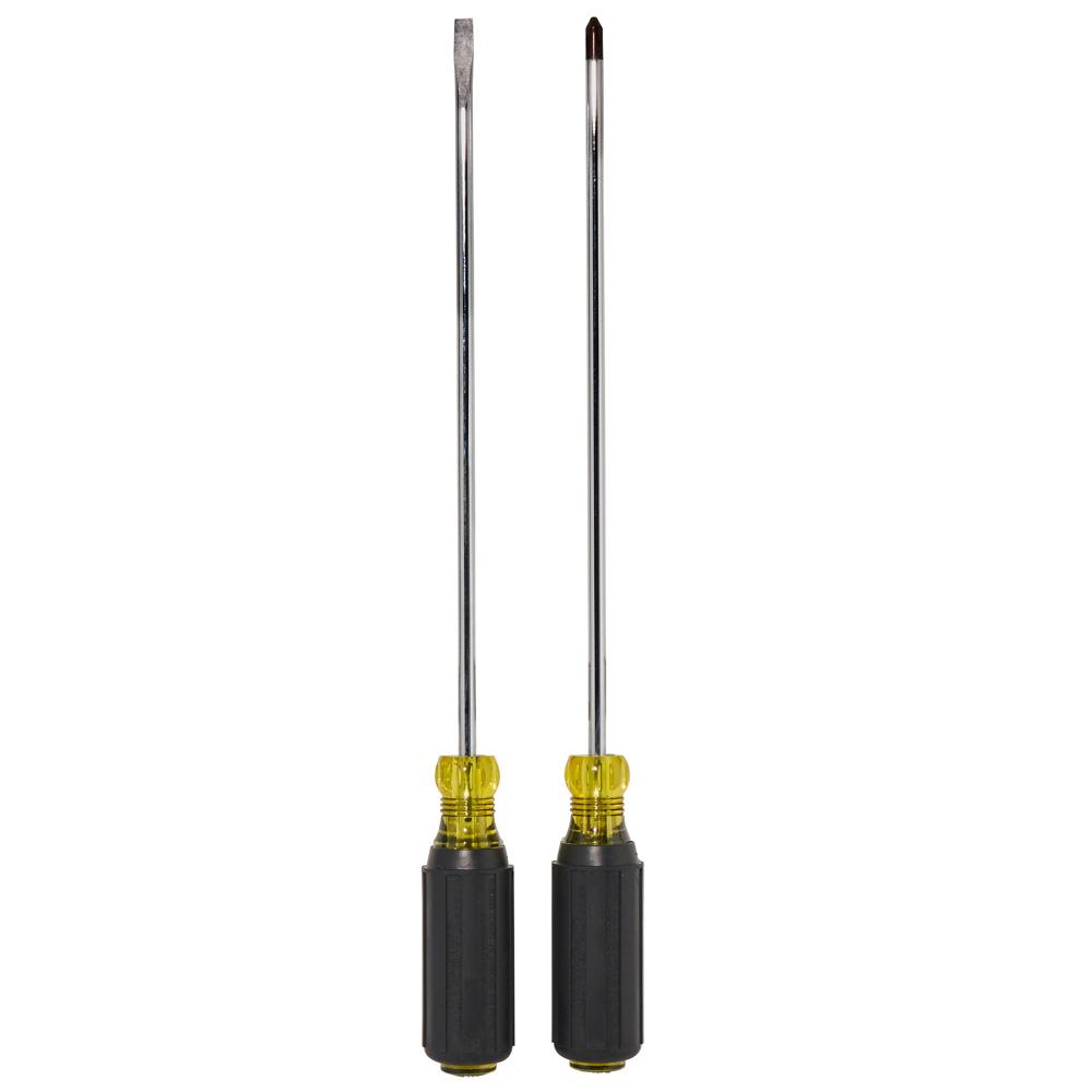 Klein Tools 85072 Screwdriver Set, Long Blade Slotted And Phillips, 2-Piece