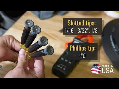 Klein Tools 85613 Screwdriver Set, Electronics Slotted And Phillips, 4-Piece