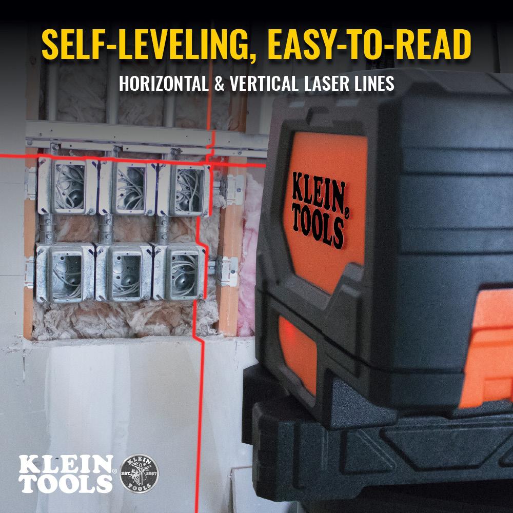 Klein Tools 93LCLS Laser Level, Self-Leveling Red Cross-Line Level And Red Plumb Spot
